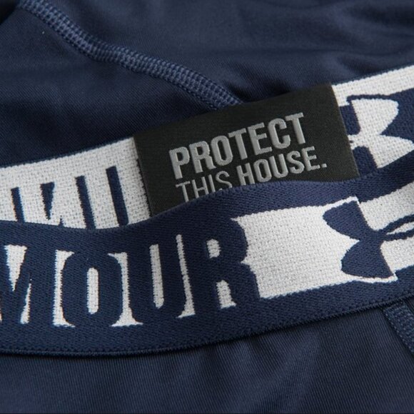 Under Armour Men’s HeatGear Sonic Compression Shorts Navy Blue White Size Medium - Picture 7 of 14